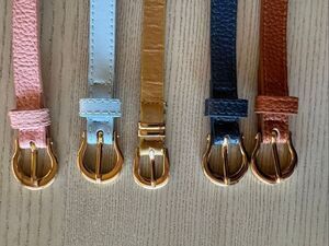 Lacey Lane little girls XS 4-6 year belt bundle pastel pink yellow navy blue gol